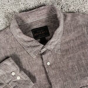 Jos A Bank Reserve XXL Linen Long Sleeve Mens Shirt